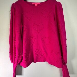 Lilly Pulitzer Fuchsia Heart Pattern Sweater